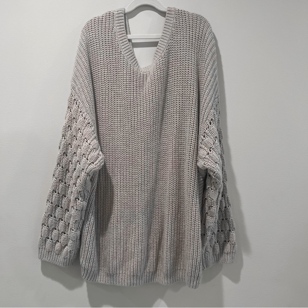Cozy Knit V-Neck Sweater - Cream